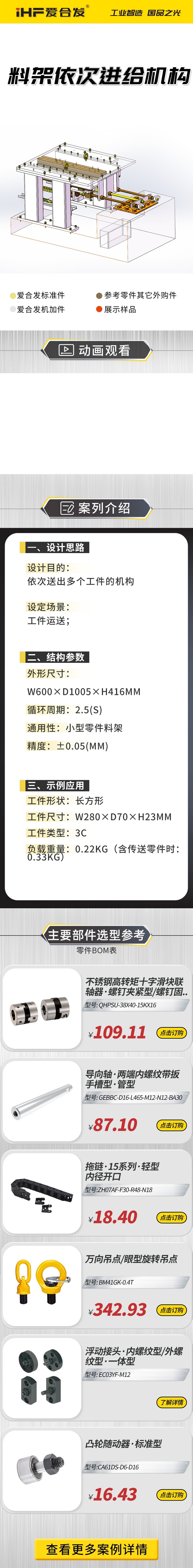 案例剖析：愛合發(fā)料雜架依次進給機構！